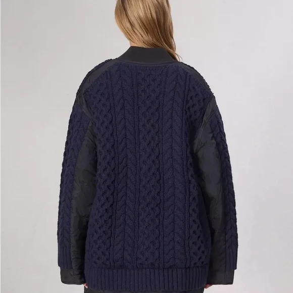 Rag & Bone Winnie Mixed Media Jacket. XS. Black and navy. - Picture 3 of 6